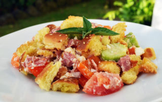 Panzanella Hot Dog Bun Salami Salad Recipe