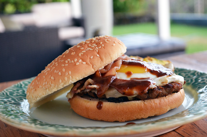Breakfast bacon burger recipe
