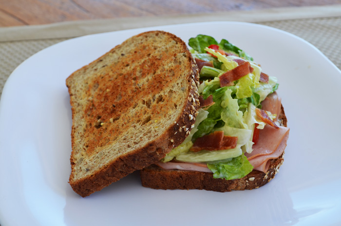 Caeser Ham Bacon Salad Sandwich Recipe